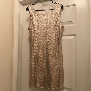 GORGEOUS Pale Gold Sequin Dress